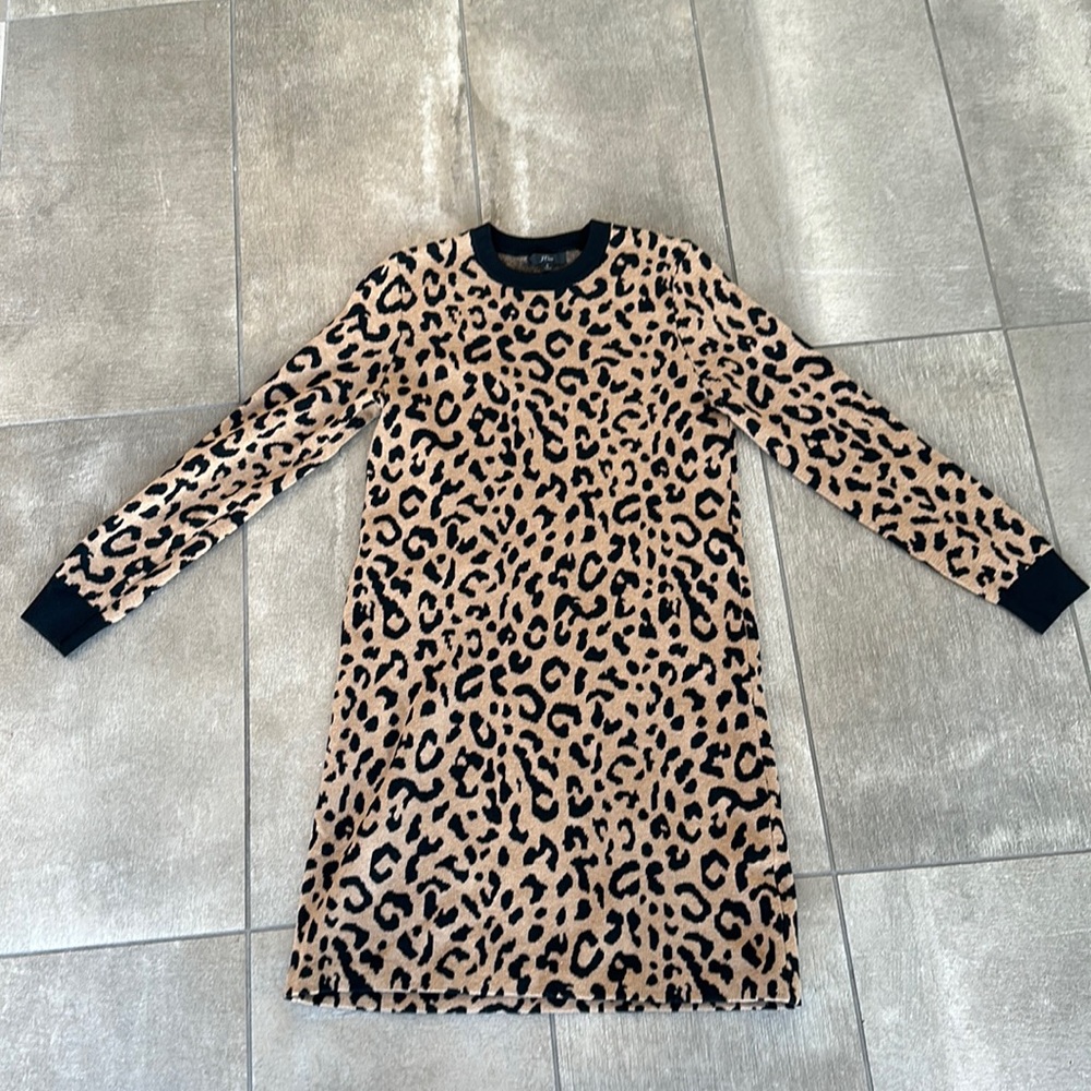 EUC J. Crew cheetah sweater dress size small